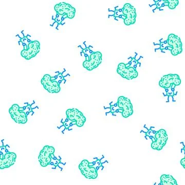 Broccoli character vector seamless pattern Stock Illustration