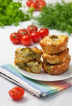Broccoli cheese bites  (muffins) Stock Photos