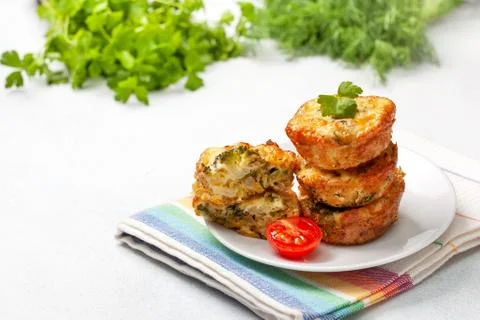 Broccoli cheese bites  (muffins) Stock Photos