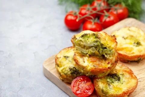 Broccoli cheese bites  (muffins) Stock Photos