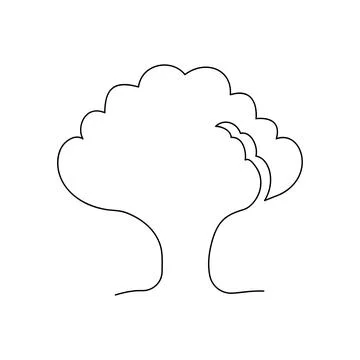 Broccoli continuous one line drawing Illustrazione stock