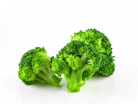 Broccoli is cooked on white background isolate, .Steamed broccoli, Vegetables Stock Photos