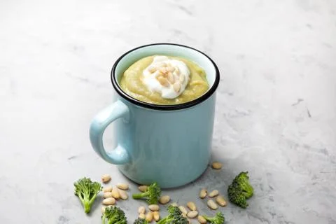 Broccoli cream soup Stock Photos