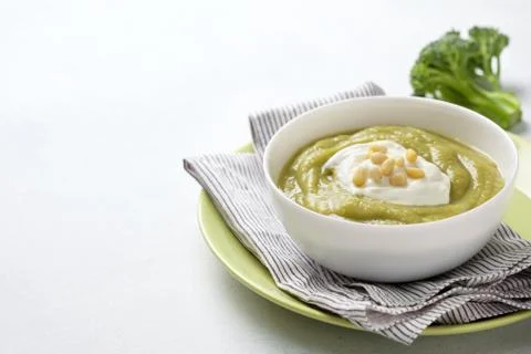Broccoli cream soup Stock Photos