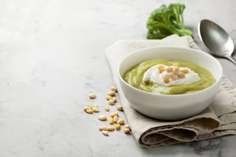 Broccoli cream soup Stock Photos