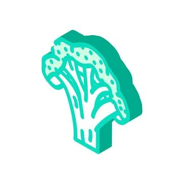 Broccoli cut isometric icon vector illustration Stock Illustration