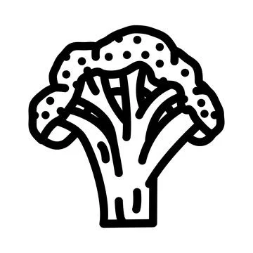Broccoli cut line icon vector illustration Stock Illustration