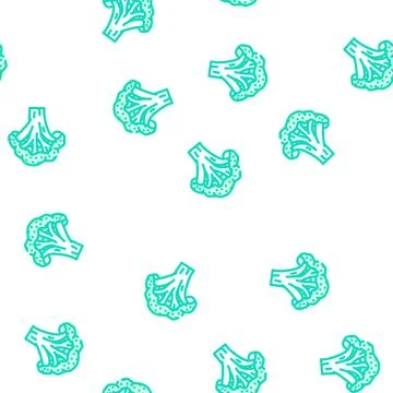 Broccoli cut vector seamless pattern Stock Illustration