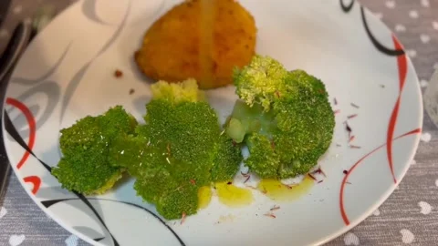 Broccoli cutlet honey dish Stock-Footage 274035388