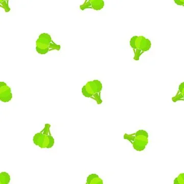 Broccoli decorative seamless vegetable pattern Stock Illustration