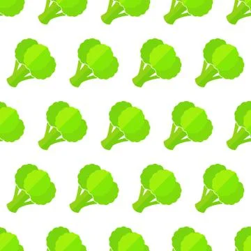 Broccoli decorative seamless vegetable pattern Stock Illustration