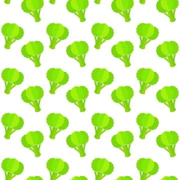 Broccoli decorative seamless vegetable pattern a a Stock Illustration