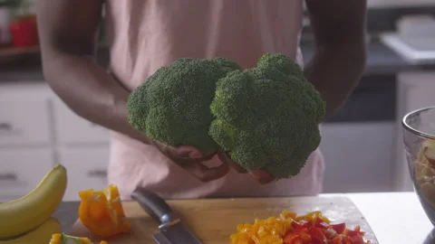 Broccoli on Display with Other Vegetables for a Meal Prep Class Stock Footage 208780045
