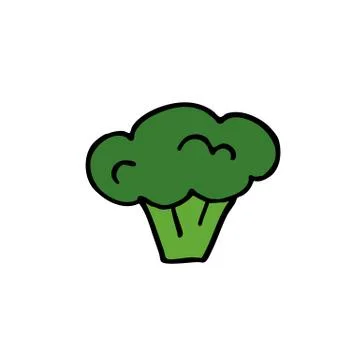 Broccoli doodle icon, vector illustration Stock Illustration