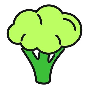 Broccoli floret icon representing healthy organic eating Illustrazione stock