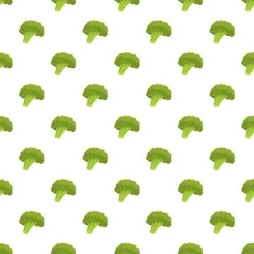 Broccoli florets creating a continuous healthy food pattern Stock Illustration