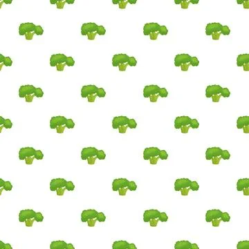 Broccoli florets creating a seamless green food pattern Stock Illustration