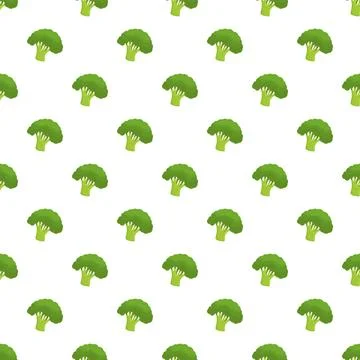Broccoli florets repeating seamless pattern background Stock Illustration