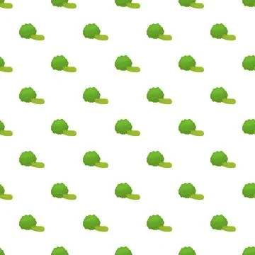 Broccoli florets repeating seamless vegetable pattern Stock Illustration