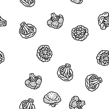 Broccoli food cabbage vegetable vector seamless pattern Illustrazione stock