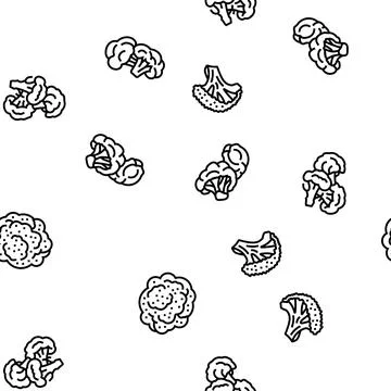 Broccoli food cabbage vegetable vector seamless pattern Illustrazione stock