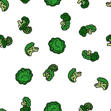 Broccoli food cabbage vegetable vector seamless pattern Illustrazione stock