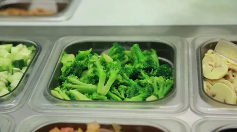 Broccoli on a food display Stock Footage 41452058