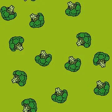 Broccoli food vector seamless pattern Stock Illustration