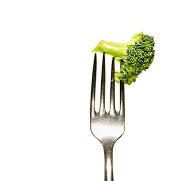Broccoli with fork Stock Photos
