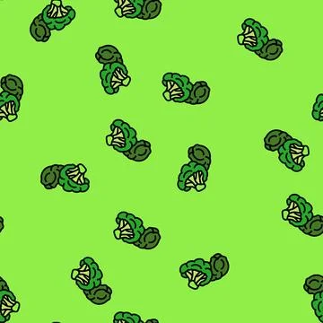 Broccoli fresh vector seamless pattern Stock Illustration