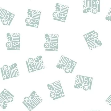 Broccoli frozen vegetable glyph vector seamless pattern Stock Illustration