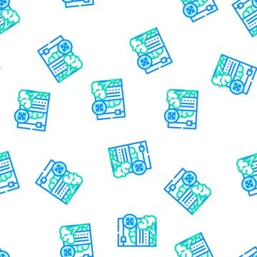 Broccoli frozen vegetable vector seamless pattern Stock Illustration