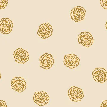 Broccoli green line seamless pattern Stock Illustration