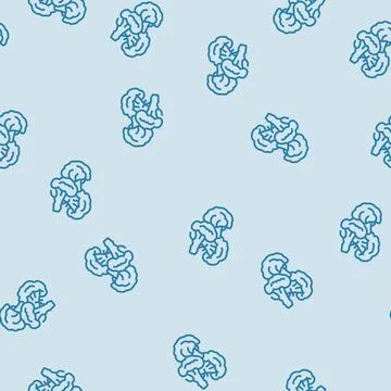 Broccoli healthy line seamless pattern Stock Illustration
