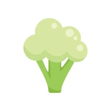 Broccoli icon flat vector. Vegetable cabbage Ilustración de archivo