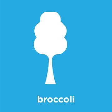 Broccoli icon isolated on blue background Illustrazione stock