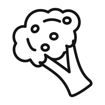 Broccoli icon mark in filled style Stock Illustration