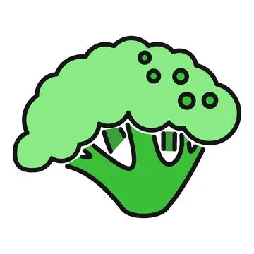 Broccoli icon representing healthy smart eating and nutrition Illustrazione stock