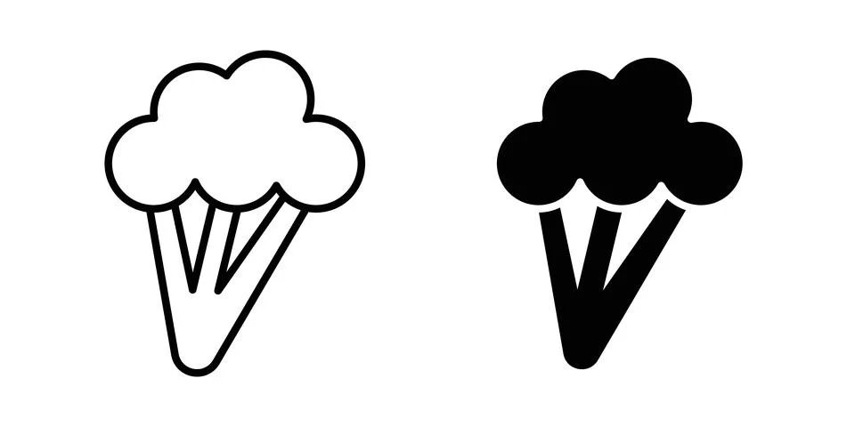 Broccoli icon vector, symbol, logo illustrations Stock Illustration
