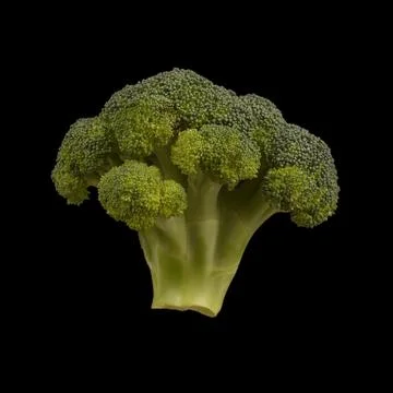 Broccoli isolated on black background. Flat lay Foto stock
