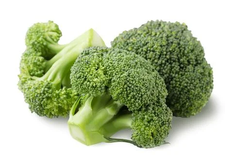 Broccoli isolated close-up on a white. Stock Photos