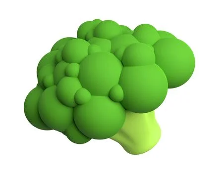 Broccoli isolated on white background. 3d rendering Stock Illustration