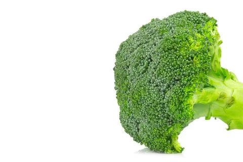 Broccoli isolated on white background. closeup header. Foto stock