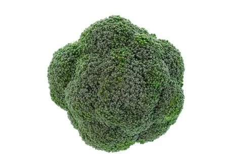 Broccoli isolated on white background, top view, Healthy food. Stock Photos
