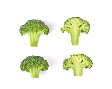 Broccoli isolated on white background. Top view Stock Photos
