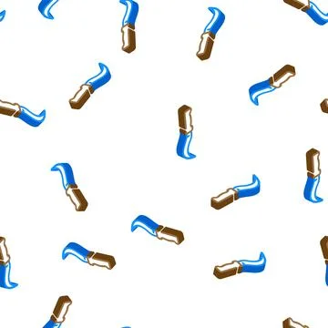 Broccoli knife isometric icon seamless pattern Stock Illustration