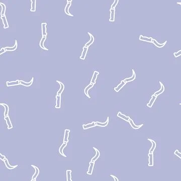 Broccoli knife line vector seamless pattern Stock Illustration