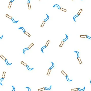 Broccoli knife vector seamless pattern Stock Illustration