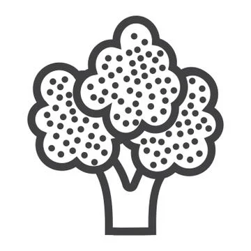 Broccoli line icon, vegetable and diet Stock Illustration