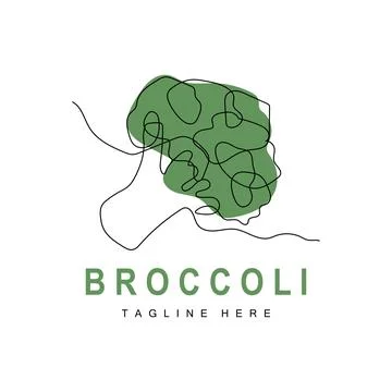 Broccoli Logo Design, Green Vegetable Vector, Broccoli Wallpaper, Vegetable.. Stock Illustration